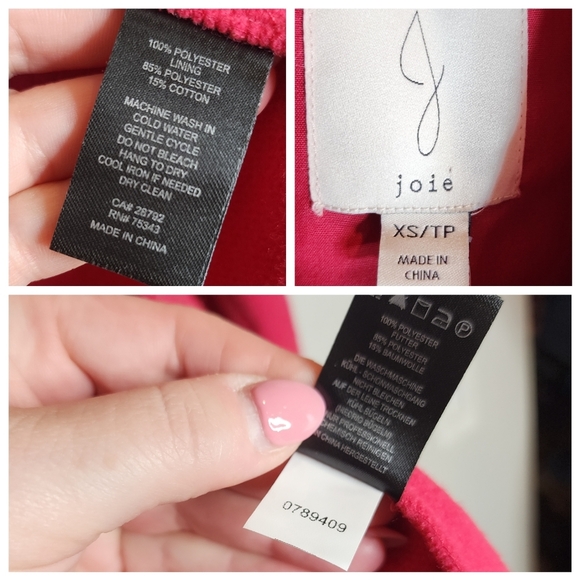 NWT Joie Faux Wool Pink Jacket. Size XS. Slightly oversized. - Picture 3 of 16